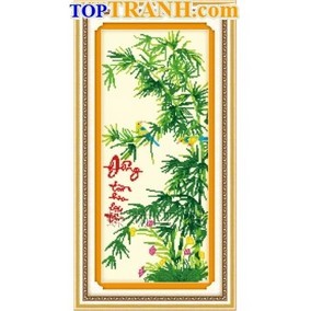 Tranh thêu tứ quý (Trúc)